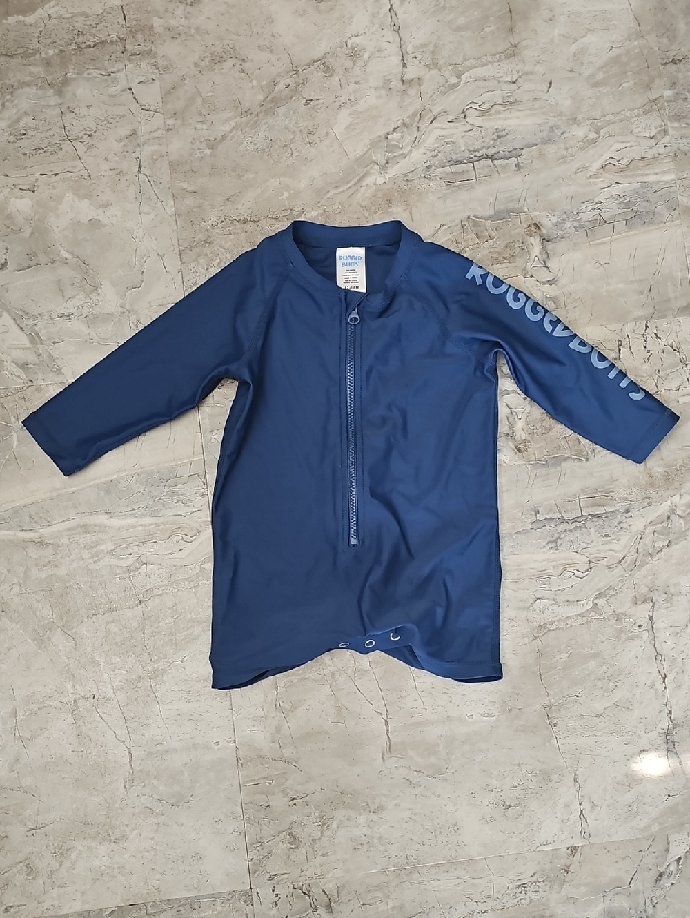 RuggedButts Kids Navy Long-Sleeve Front-Zip Rashguard